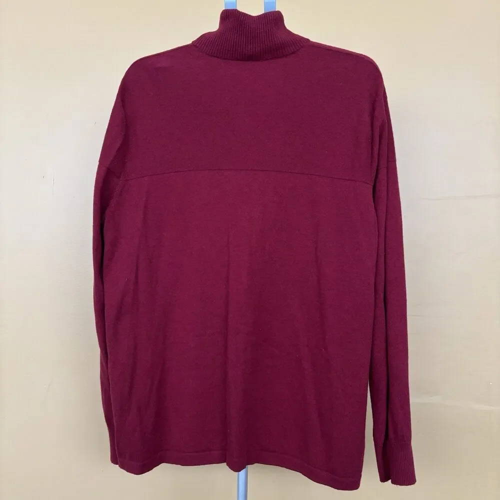 The North Face Men's 2XL Red 1/4 Zip Pullover Sweater Long sleeve Burgundy